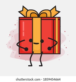 Ilustración de caracteres vectores de corte de caja de regalo de Navidad