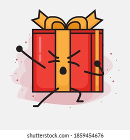 Christmas Gift Box Cute Vector Character Illustration