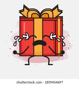 Ilustración de caracteres vectores de corte de caja de regalo de Navidad