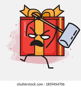Christmas Gift Box Cute Vector Character Illustration