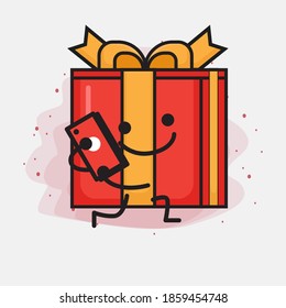 Ilustración de caracteres vectores de corte de caja de regalo de Navidad