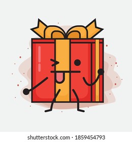 Ilustración de caracteres vectores de corte de caja de regalo de Navidad