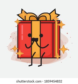 Ilustración de caracteres vectores de corte de caja de regalo de Navidad