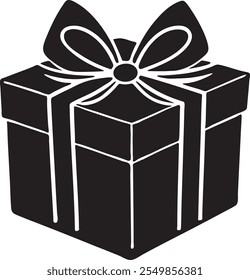Christmas gift box design silhouette vector illustration
