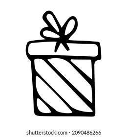 Christmas gift box doodle illustration hand drawn style
