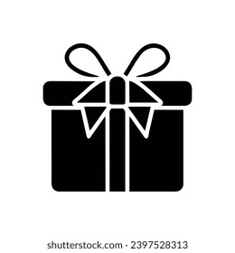Christmas gift box filled icon. Simple vector sign