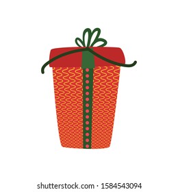 Christmas gift box flat design