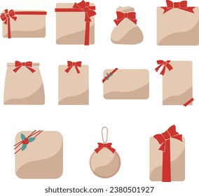 Cuadro de regalo de Navidad ilustración vectorial de marco para decoración en evento navideño.