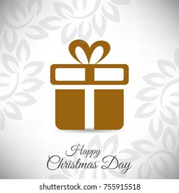 Christmas gift box, greeting card or poster design.