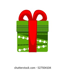 Christmas gift box for holiday. Vector Illustration.