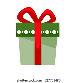 Christmas gift box for holiday. Vector Illustration.