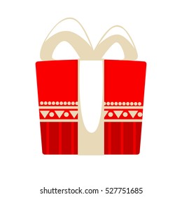 Christmas gift box for holiday. Vector Illustration.