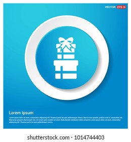 Christmas Gift Box Icon Abstract Blue Web Sticker Button