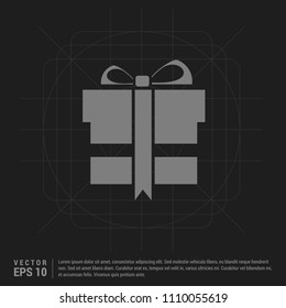 Christmas Gift Box Icon - Black Creative Background - Free vector icon