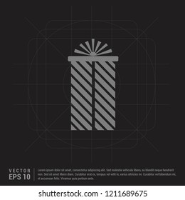 Christmas Gift Box Icon - Black Creative Background - Free vector icon