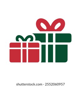Christmas Gift Box Icon, Celebrating 25 December Santa Claus, bear, Present, toy symbol Vector