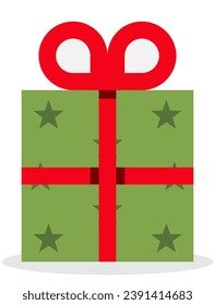 Icono de la caja de regalo de Navidad, diseño de color. vector aislado en fondo blanco. Diseño de adornos para fiestas navideñas