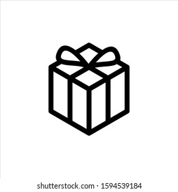 Christmas Gift Box Icon. Custom Box Gift Vector Icon. Clean and Simple Christmas Icon.