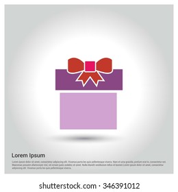 Christmas gift box icon. decorative Pictogram for Christmas. Flat Xmas Icons