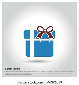 Christmas gift box icon. decorative Pictogram for Christmas. Flat Xmas Icons