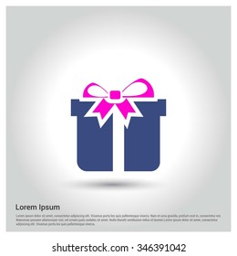 Christmas gift box icon. decorative Pictogram for Christmas. Flat Xmas Icons