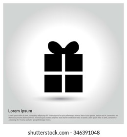 Christmas gift box icon. decorative Pictogram for Christmas. Flat Xmas Icons