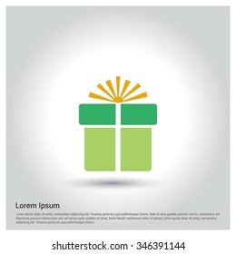 Christmas gift box icon. decorative Pictogram for Christmas. Flat Xmas Icons