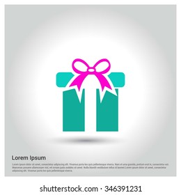 Christmas gift box icon. decorative Pictogram for Christmas. Flat Xmas Icons