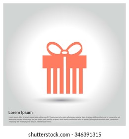 Christmas gift box icon. decorative Pictogram for Christmas. Flat Xmas Icons