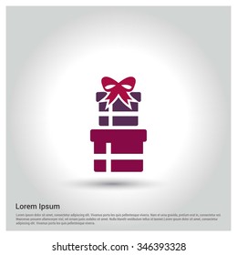 Christmas gift box icon. decorative Pictogram for Christmas. Flat Xmas Icons