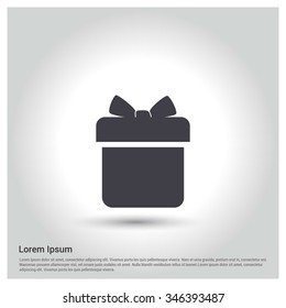 Christmas gift box icon. decorative Pictogram for Christmas. Flat Xmas Icons