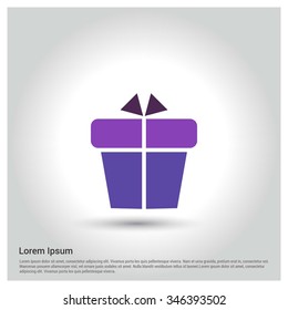 Christmas gift box icon. decorative Pictogram for Christmas. Flat Xmas Icons