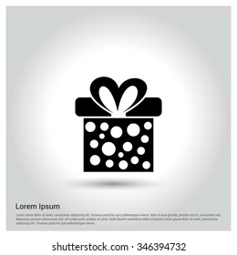 Christmas gift box icon. decorative Pictogram for Christmas. Flat Xmas Icons