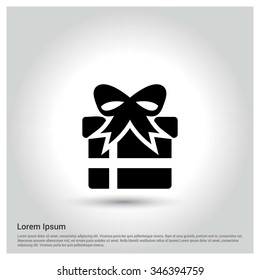 Christmas gift box icon. decorative Pictogram for Christmas. Flat Xmas Icons