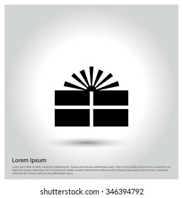 Christmas gift box icon. decorative Pictogram for Christmas. Flat Xmas Icons