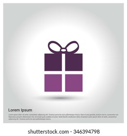 Christmas gift box icon. decorative Pictogram for Christmas. Flat Xmas Icons