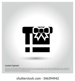 Christmas gift box icon. decorative Pictogram for Christmas. Flat Xmas Icons