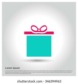 Christmas gift box icon. decorative Pictogram for Christmas. Flat Xmas Icons
