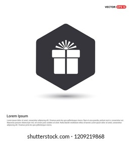 Christmas Gift Box Icon Hexa White Background icon template - Free vector icon