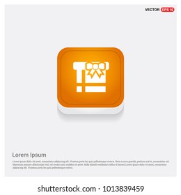 Christmas Gift Box Icon Orange Abstract Web Button
