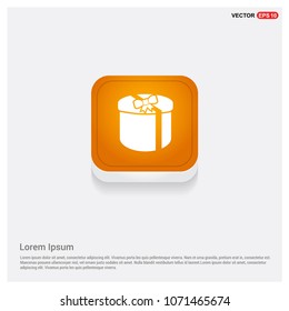 Christmas Gift Box Icon Orange Abstract Web Button
