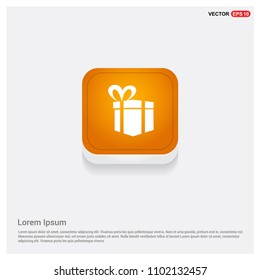 Christmas Gift Box Icon Orange Abstract Web Button