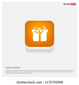 Christmas Gift Box Icon Orange Abstract Web Button - Free vector icon