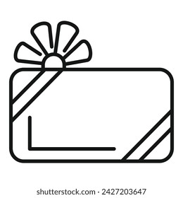 Christmas gift box icon outline vector. Closed offer parcel. Parcel shop happy