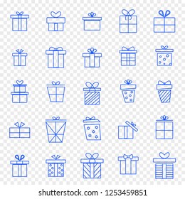 Christmas Gift box Icon set. 25 Vector Icons Pack