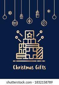 icono de la caja de regalo de Navidad. Ilustración vectorial