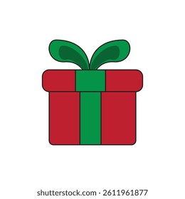 Christmas Gift Box icon vector illustration, New Year and Merry Christmas icon on white background