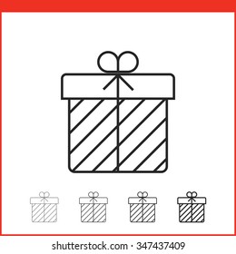 Christmas gift box icon. Vector icon. Linear style
