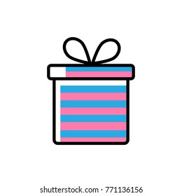 Christmas gift box icon vector illustration