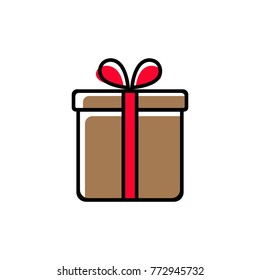 Christmas gift box icon vector illustration